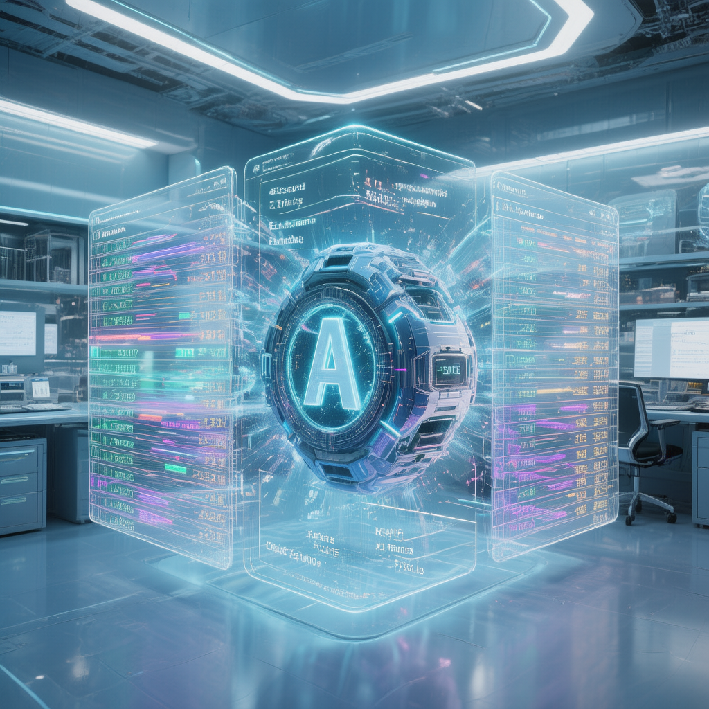 AI 알고리즘 데이터가 시각화된 가상 정보 구체