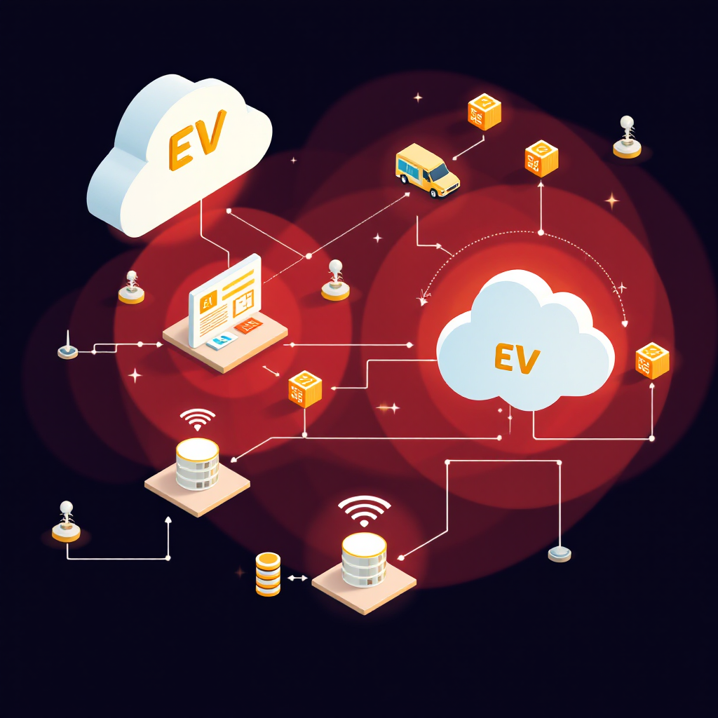 클라우드 기반 EV 데이터 연동 네트워크 구조도
