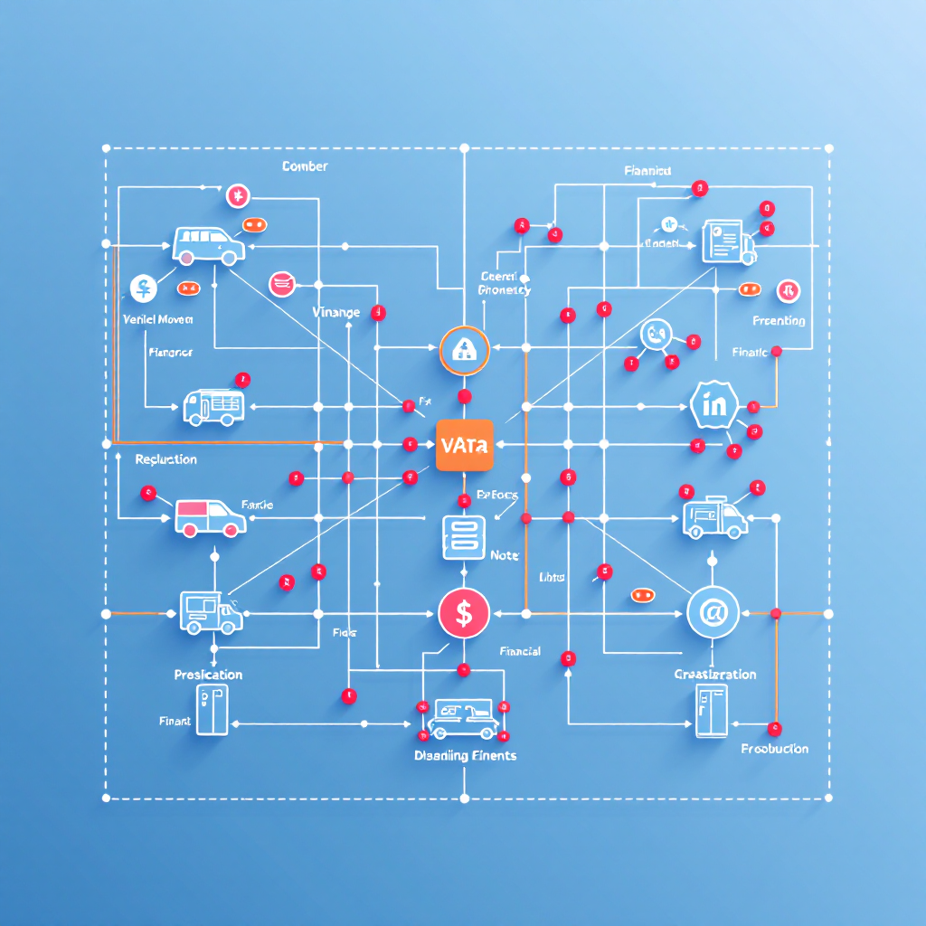 차량 데이터 흐름을 시각화한 통합 관리 인포그래픽
